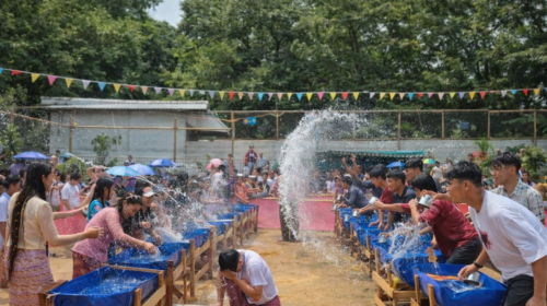 সাংগ্রাই জলকেলিতে উচ্ছ্বাসে ভাসলেন মারমা তরুণ-তরুণীরা