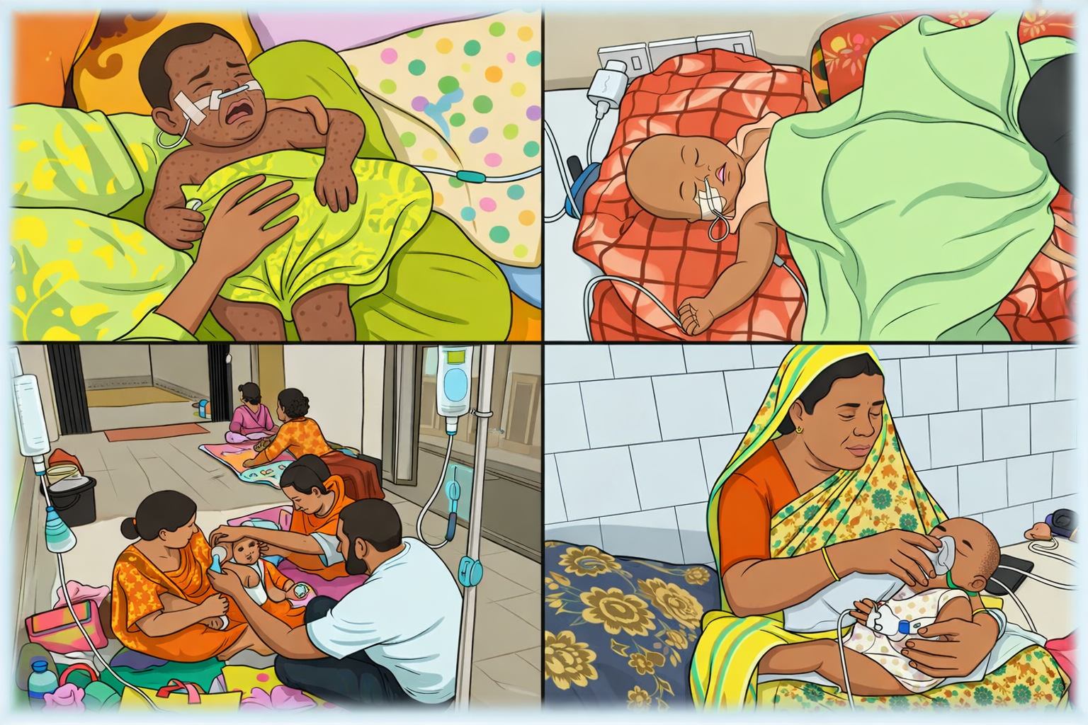 অক্সিজেন আর ক্যানুলায় ভর করে বেঁচে থাকার লড়াই শিশুদের